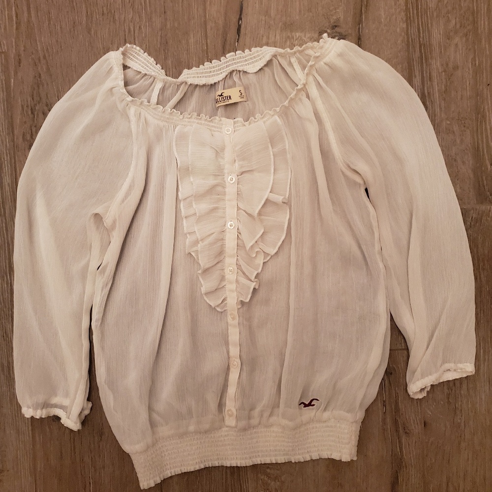 Shear Ruffled Hollister Shirt Small